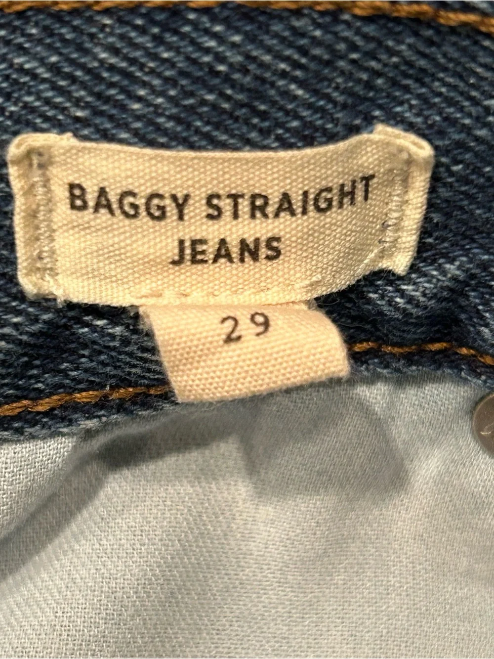 Madewell‎ Baggy Straight Jeans Womens 29 Medium Wash High Rise 100% Cotton